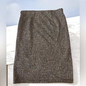 LOFT Elegant Black Tweed Skirt
